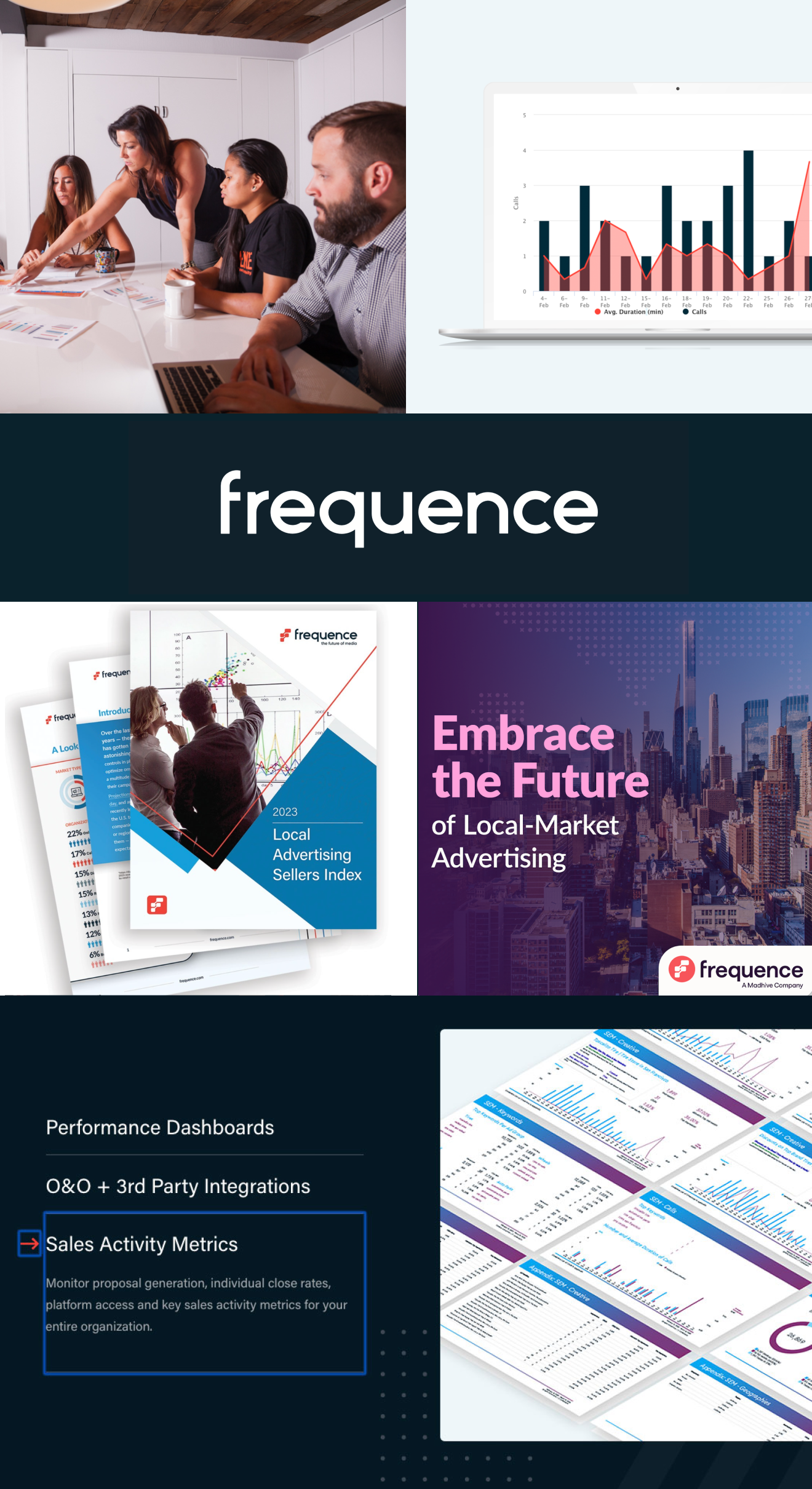 Frequence brand and product collage
