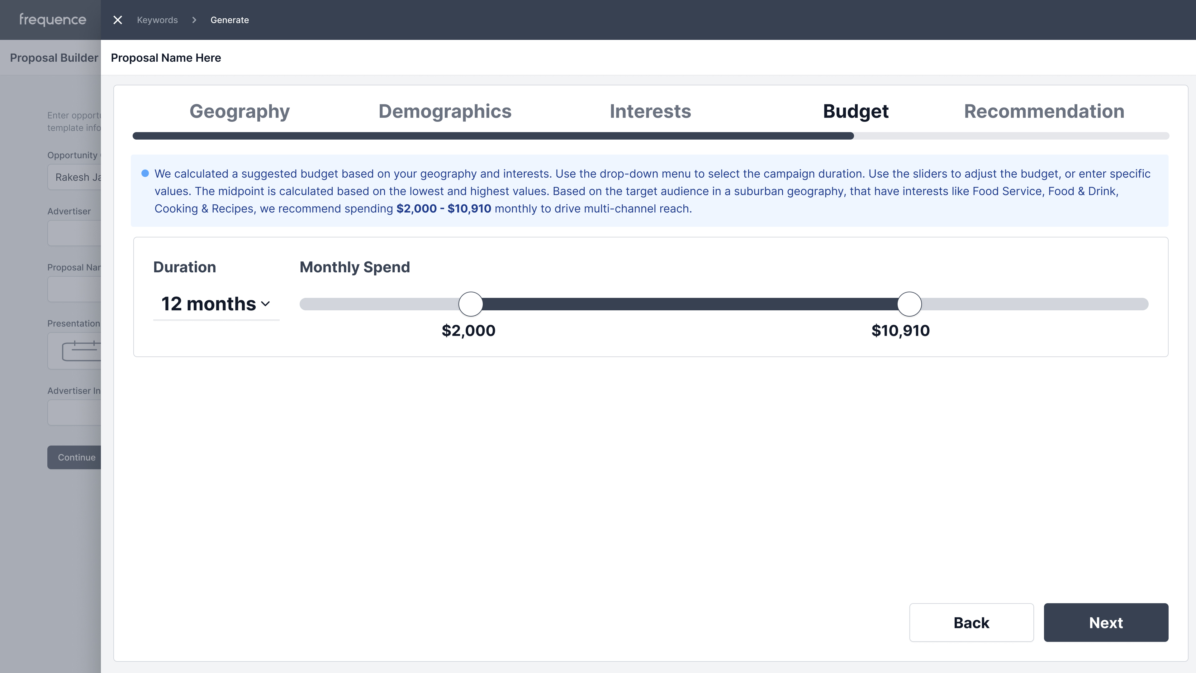 SmartProposal screen